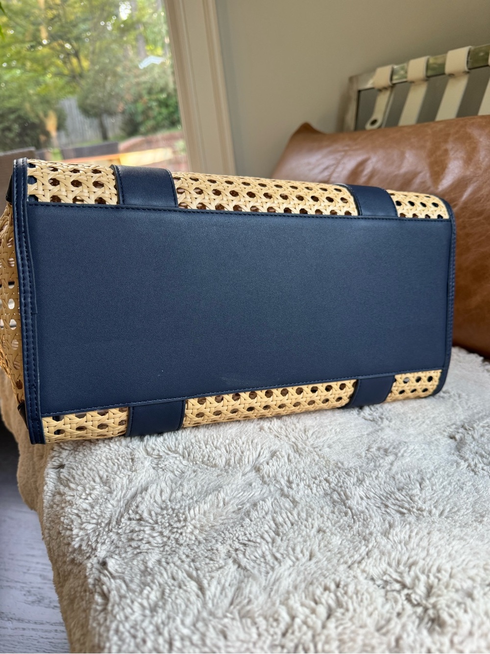Mark & Graham Waterproof Caning Tote in Navy - Picture 8 of 13